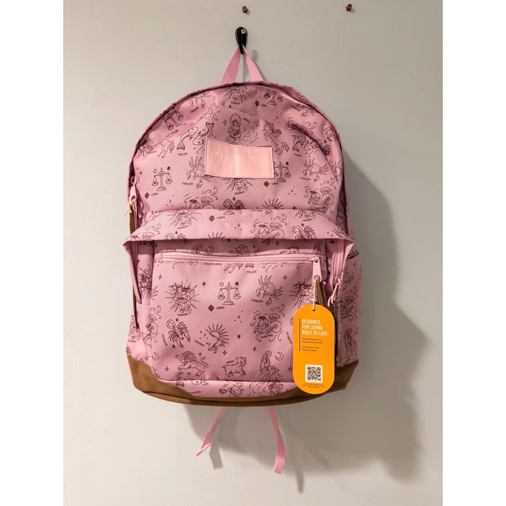 JanSport Right Pack Backpack Horoscope Horizons Pink Ice Mahogany Haze 28L NEW